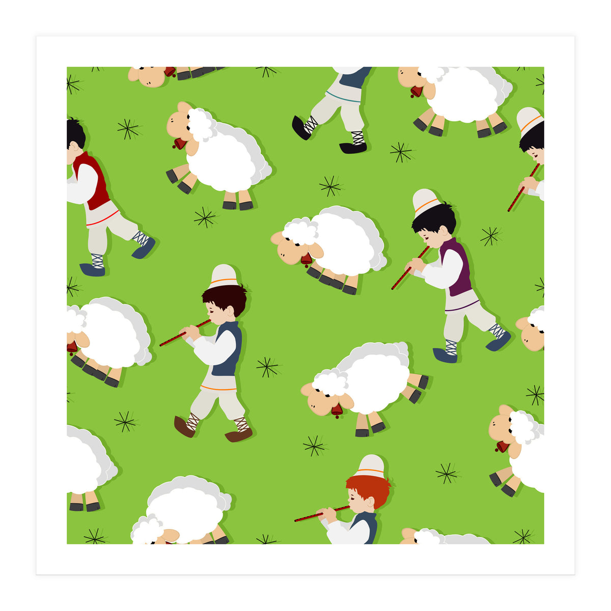 Shepherd And Flock (Print Only)