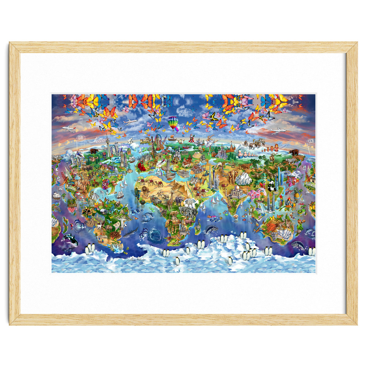 World Wonders Illustrated Map