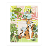 Tiger in Matisse Style Bathroom (Print Only)