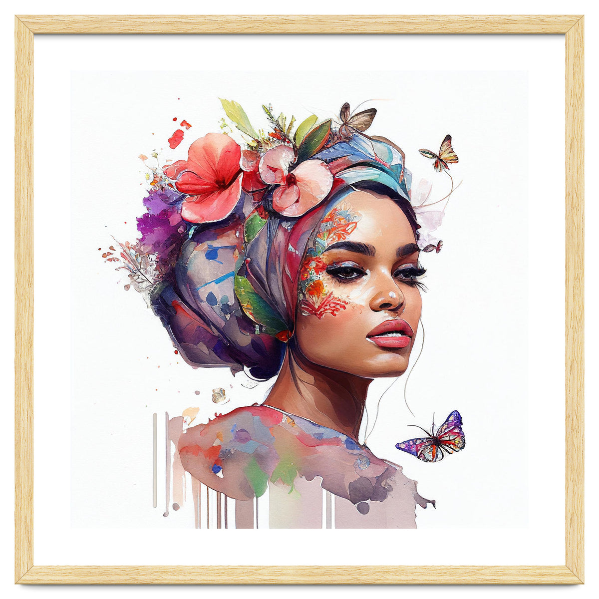 Watercolor Floral Arabian Woman #7