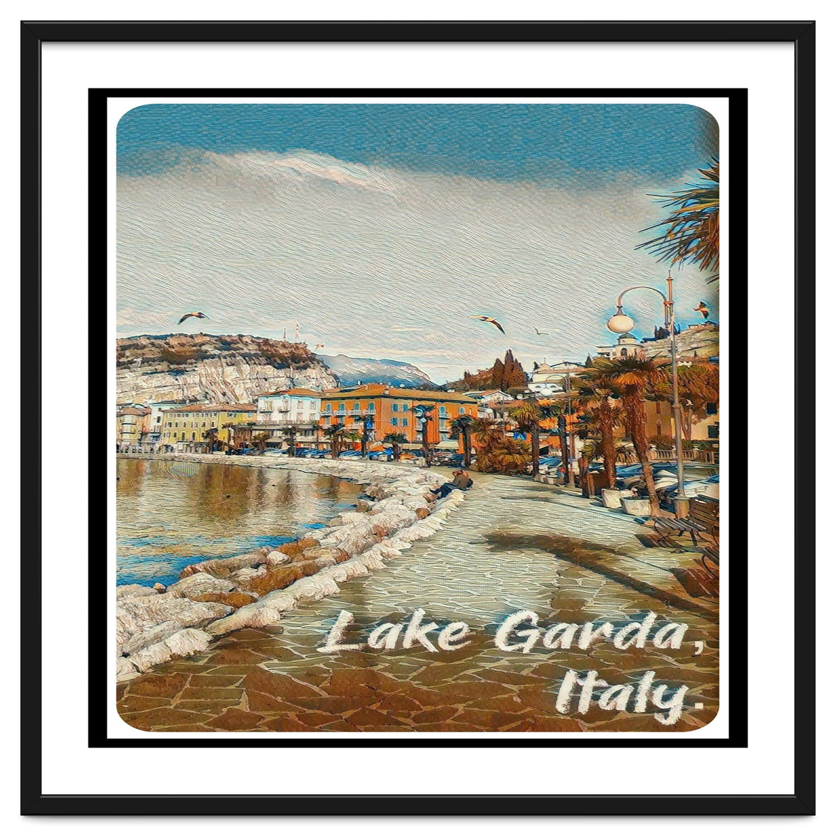 Birds And People On Lake Garda