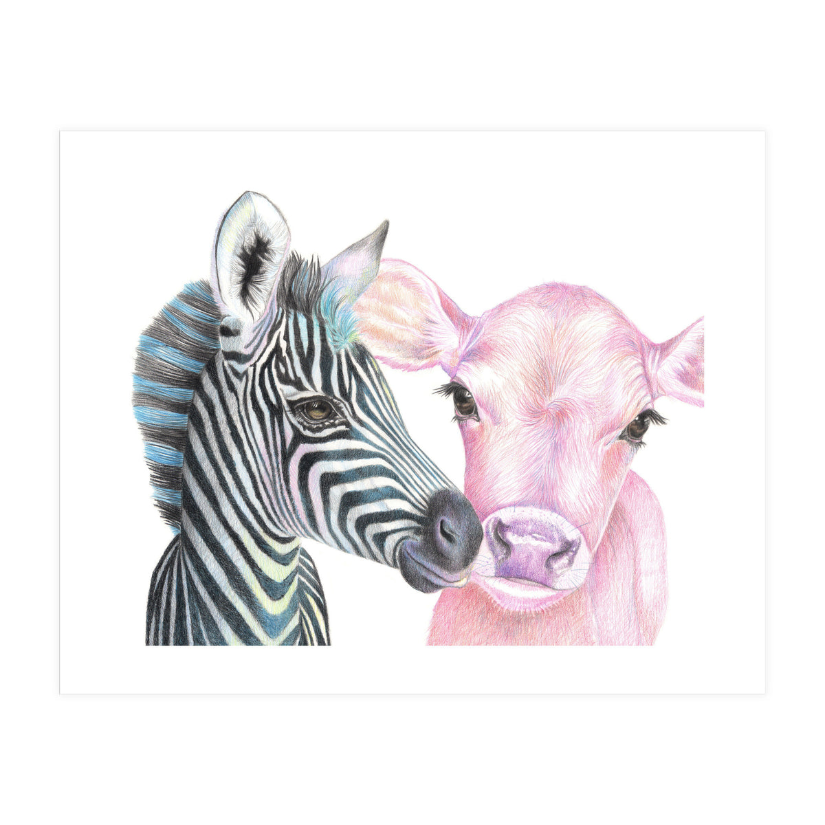Zebra and Cow (Print Only)