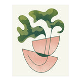 Two Abstract Plant Leaves In A Geometric Vase (Print Only) thumbnail