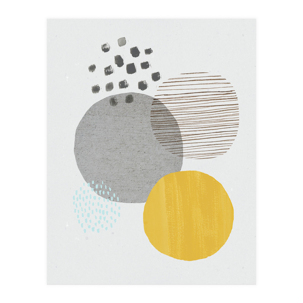 Abstract Mustard And Grey (Print Only)