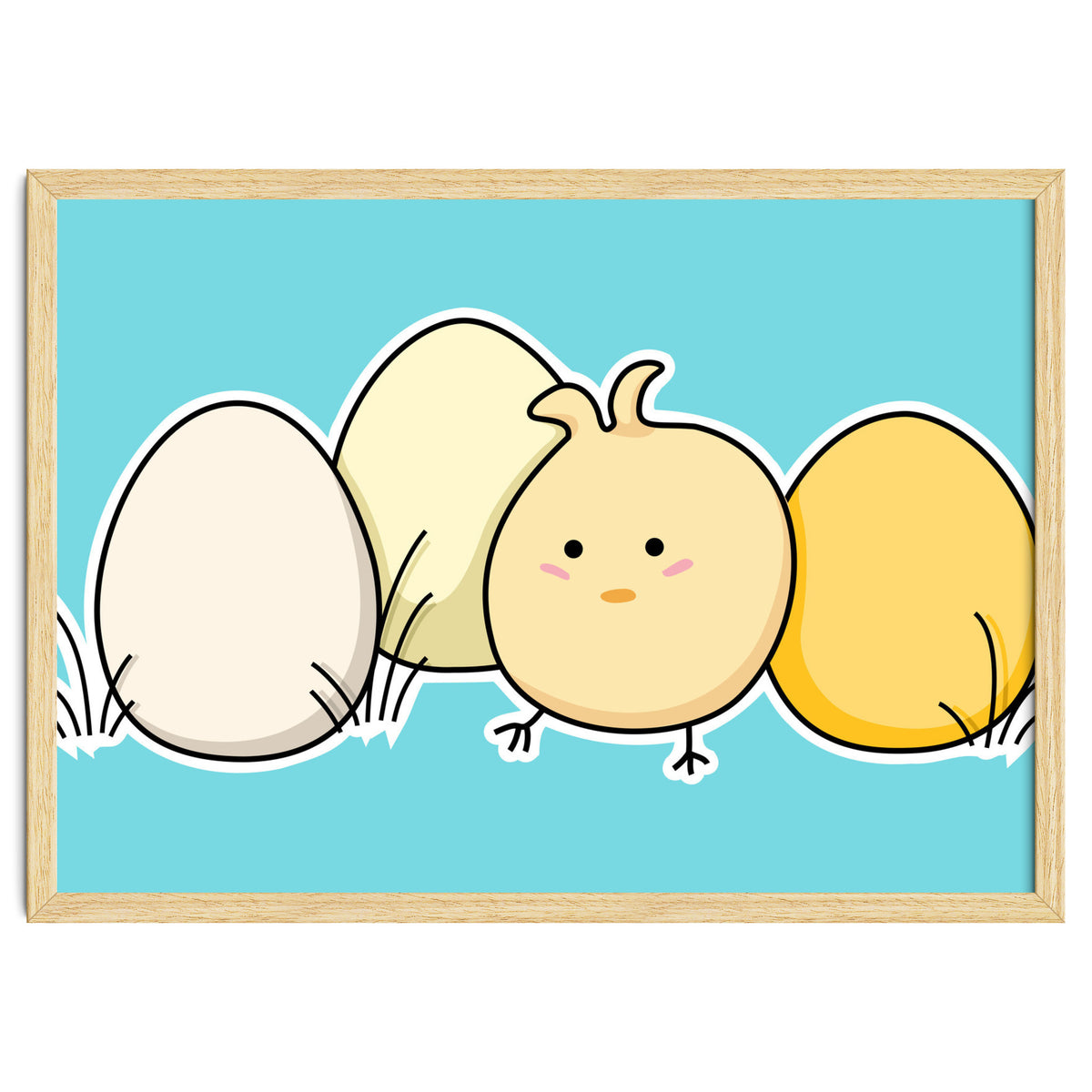 Kawaii Cute Chick And Eggs