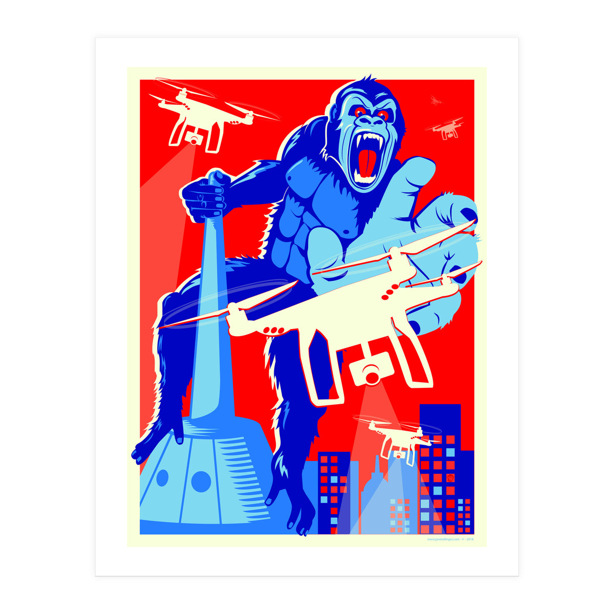 King Kong vs Drones (Print Only)