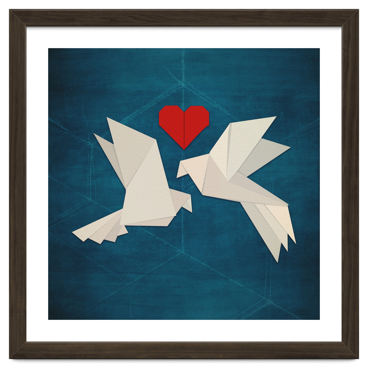 Origami love birds