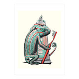 Chameleon Brushing Teeth, Funny Bathroom Humour (Print Only) thumbnail