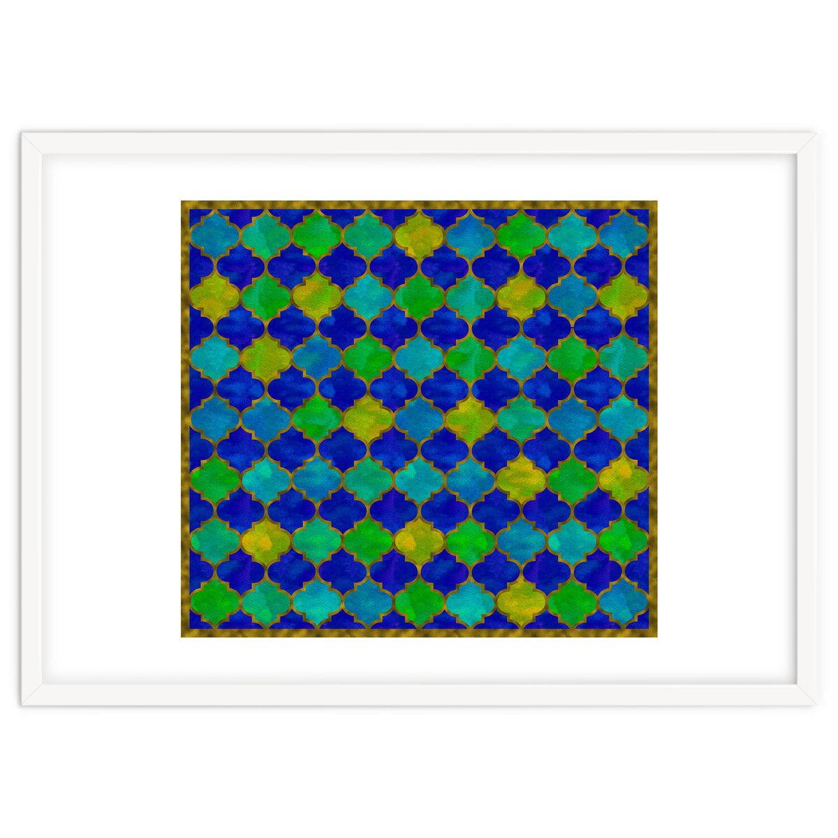 Ocean Breeze - Watercolor Moroccan Lattice