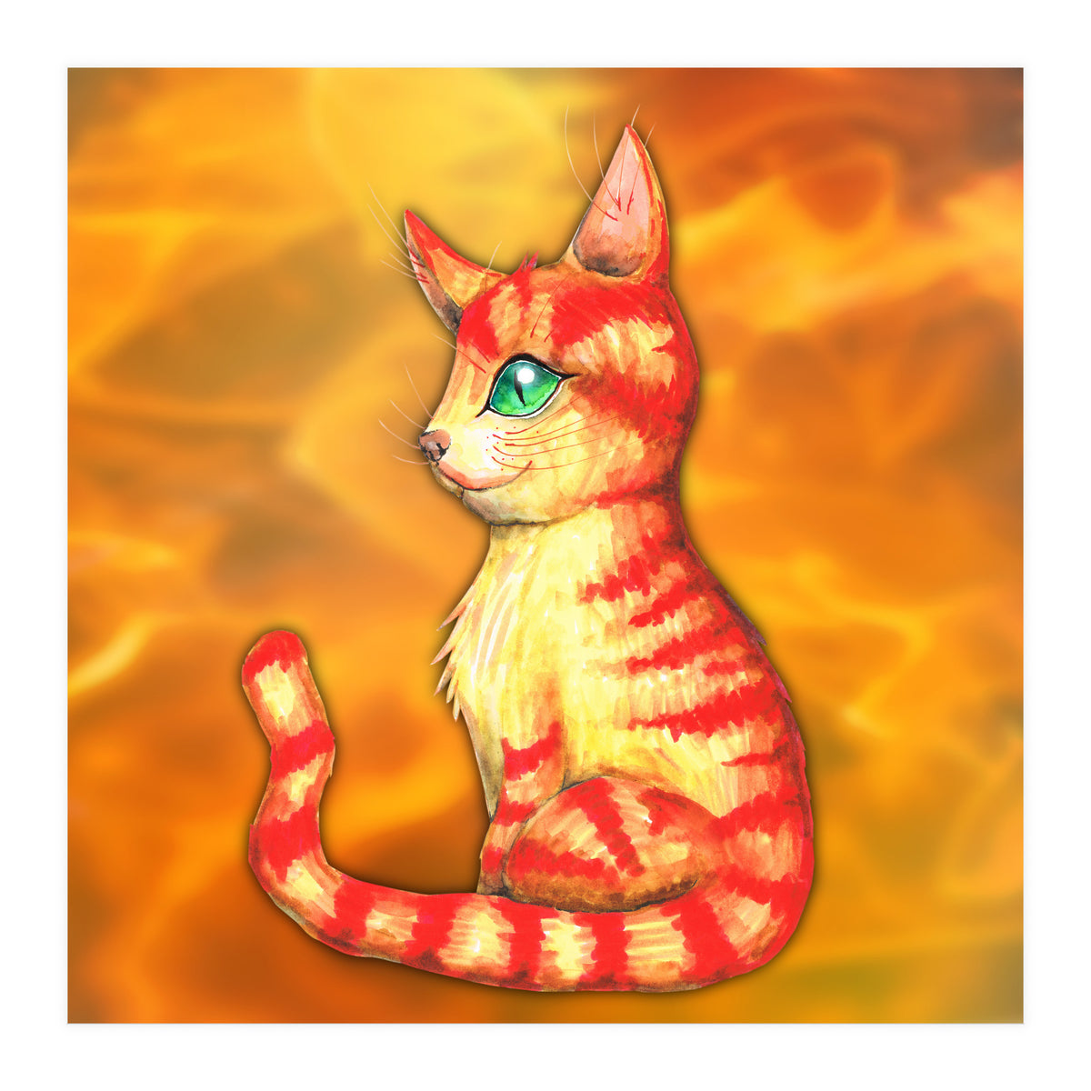 Fiery Cat (Print Only)