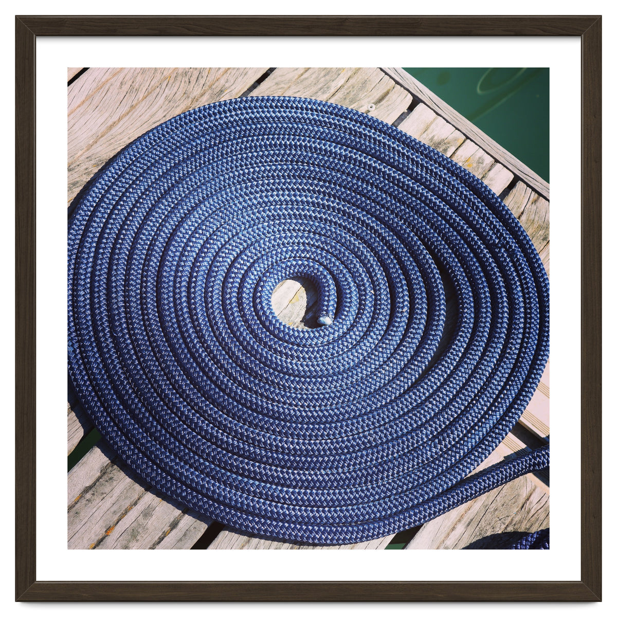 Blue rope coil