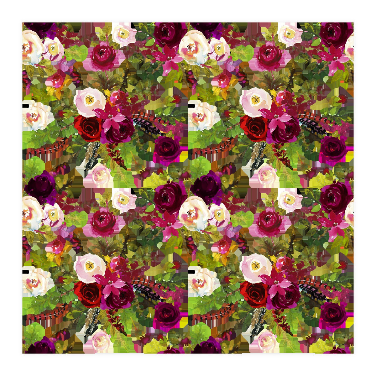 Water Colour Rose Pattern (Print Only)