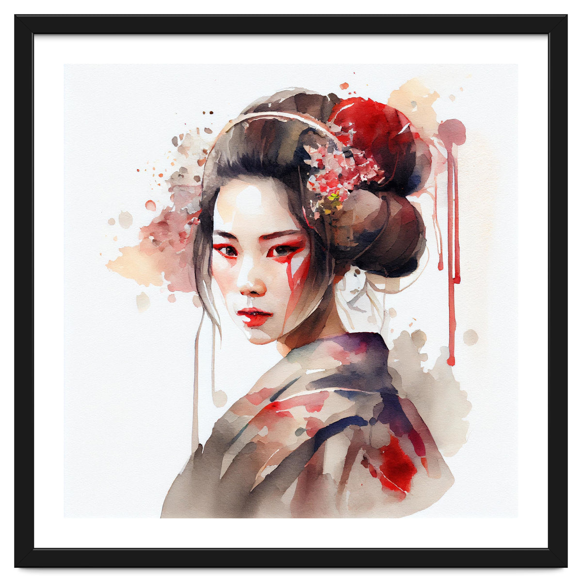 Watercolor Modern Geisha #2