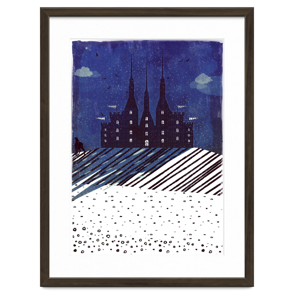 Castle on the hill at night