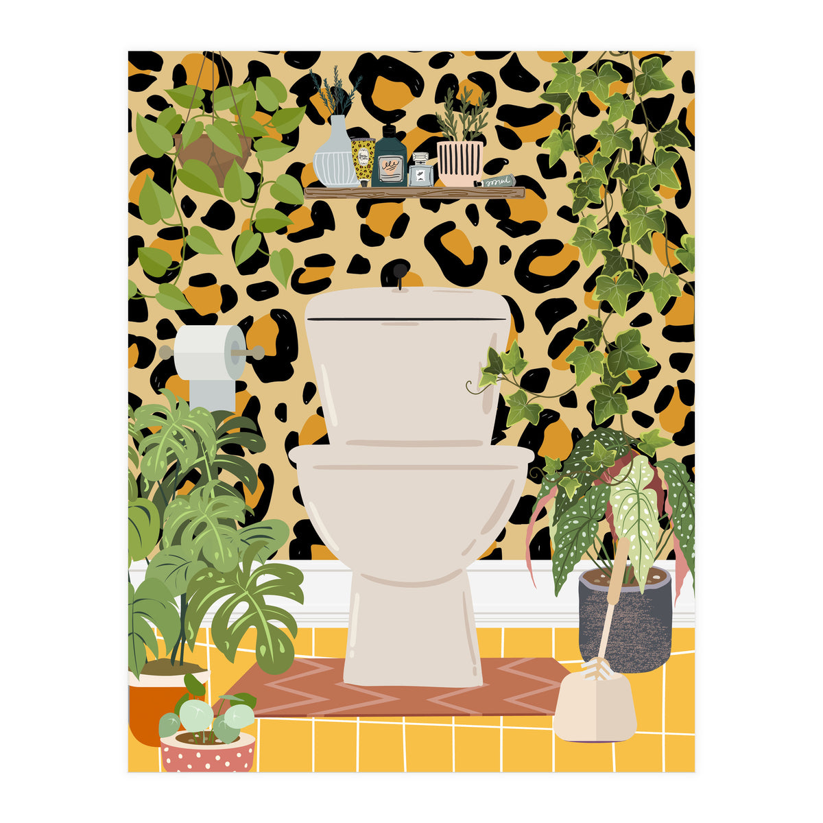 Loo in Cheetah Bathroom (Print Only)