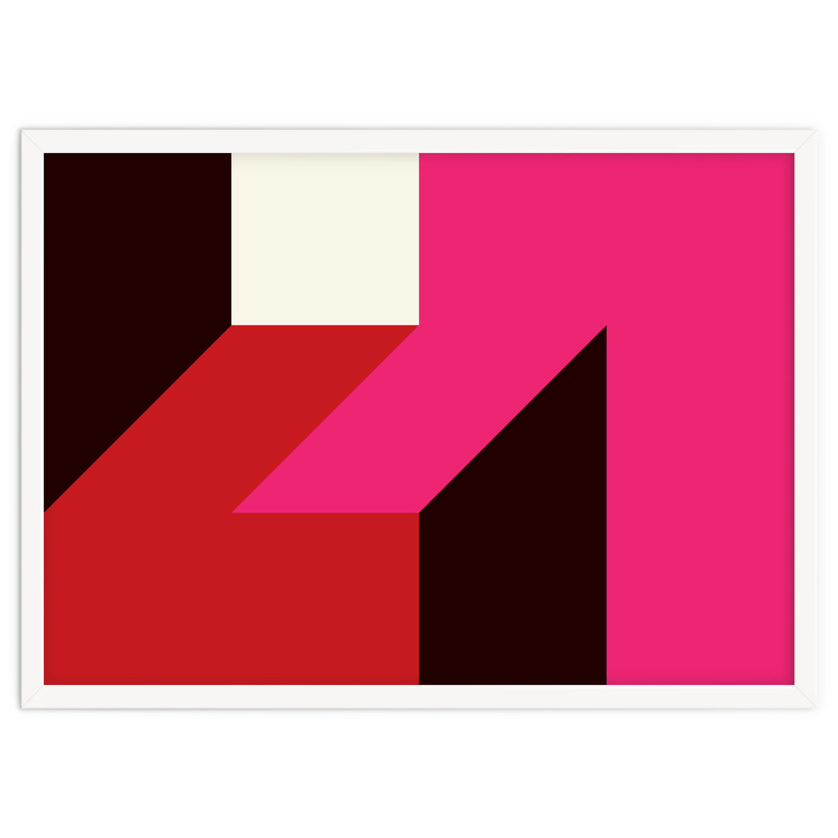 Geometric Shapes No. 62 - red, magenta & black