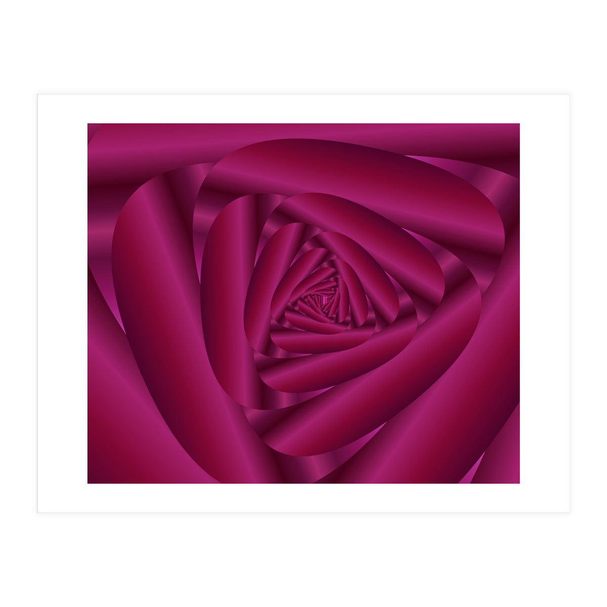 Pink Color Rose Swirl Art (Print Only)