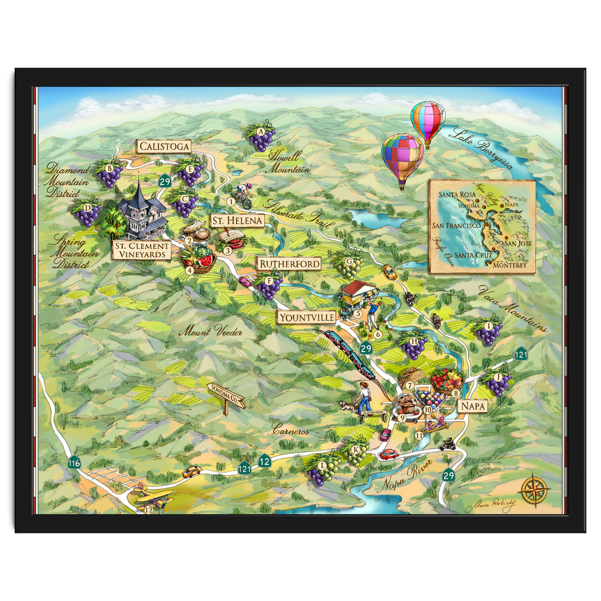 Napa Valley Illustrated Map