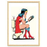 Wonder Woman on the Toilet, funny Bathroom Humour