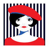 Retro French Young Woman  (Print Only) thumbnail