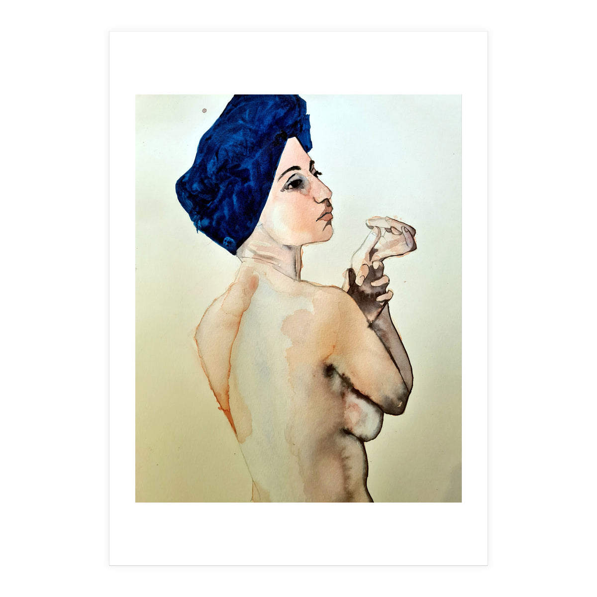 Untitled #89 - Nude in a blue turban (Print Only)