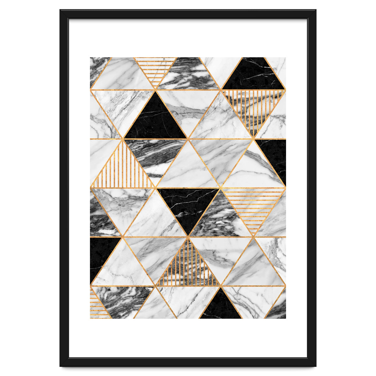 Marble Triangles 2 - Black and White