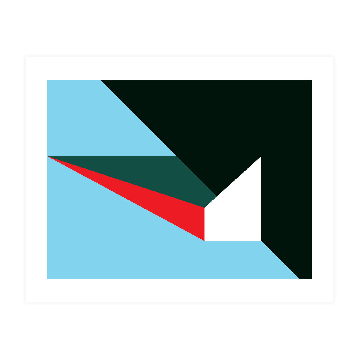 Geometric Shapes No. 45 - red, blue, green & black (Print Only)