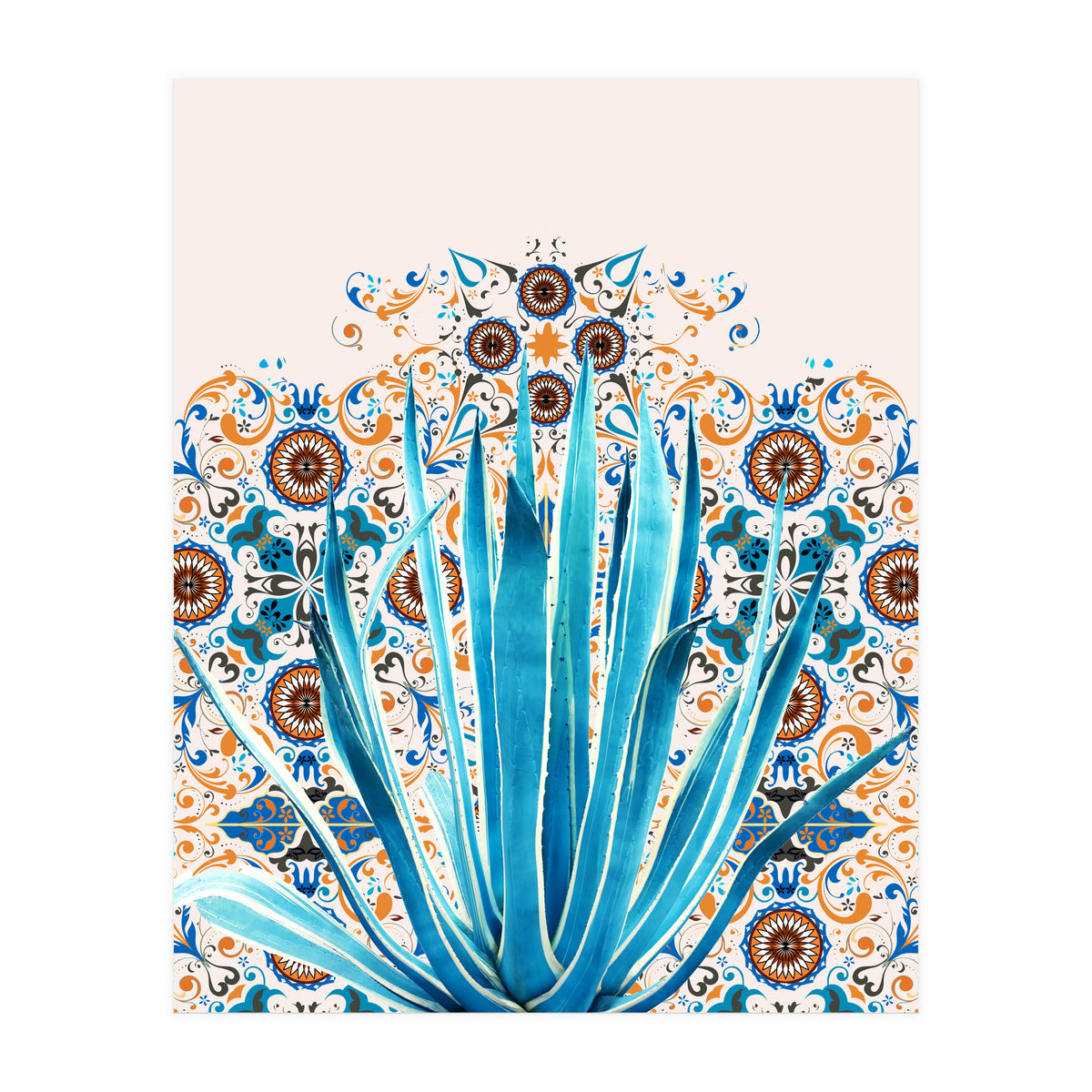Cactus and Moroccan tiles (Print Only)