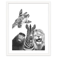 Black and White Jungle Animal Friends