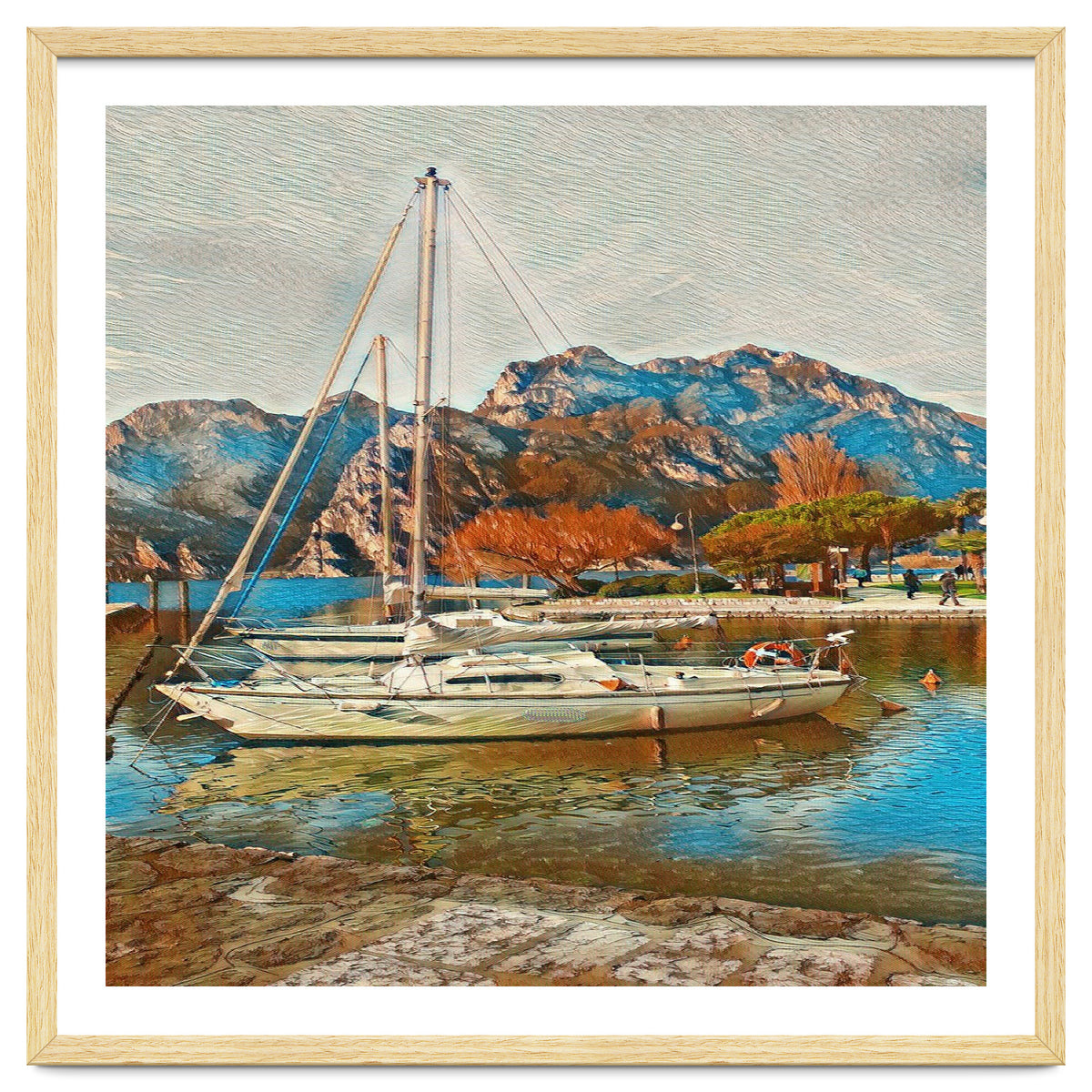 Art boats on Lake Garda, Italy.