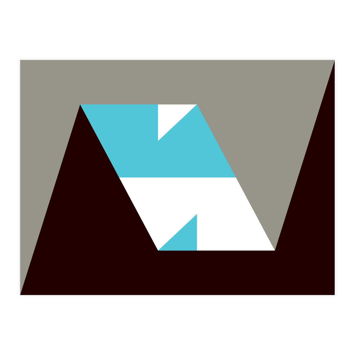 Geometric Shapes No. 48 - grey & blue (Print Only)