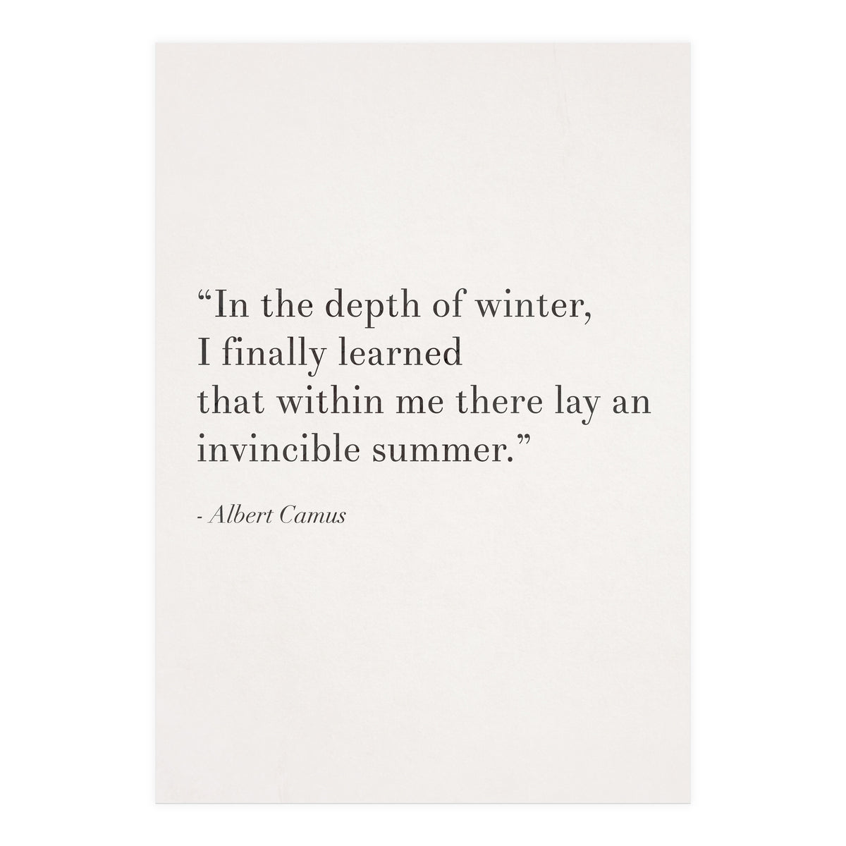An Invincible Summer By Camus, White (Print Only)