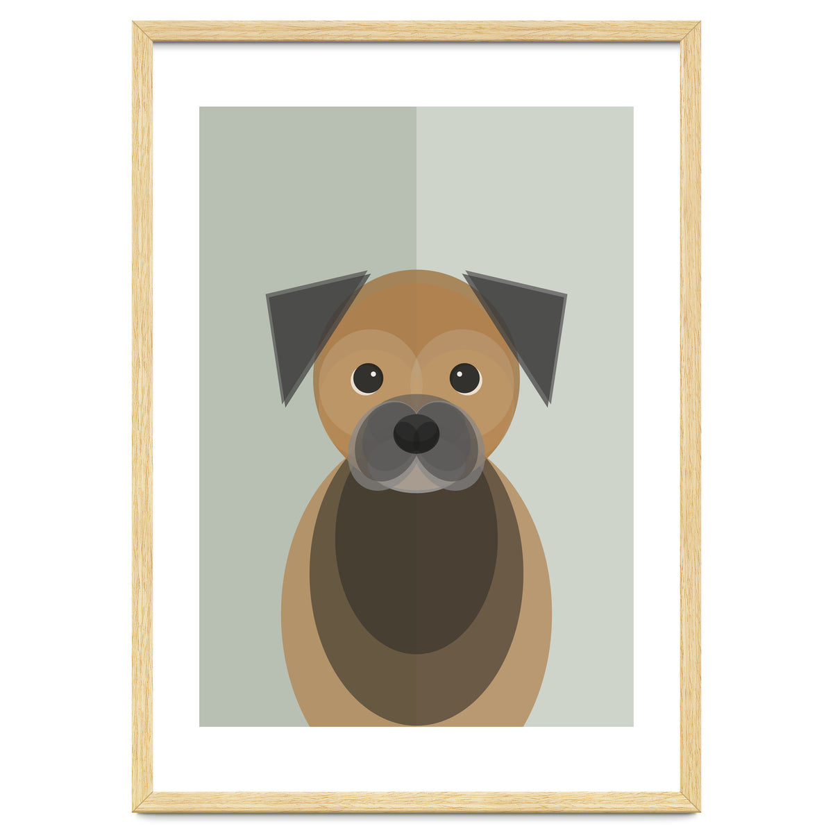Mid Century Geometric Border Terrier Dog