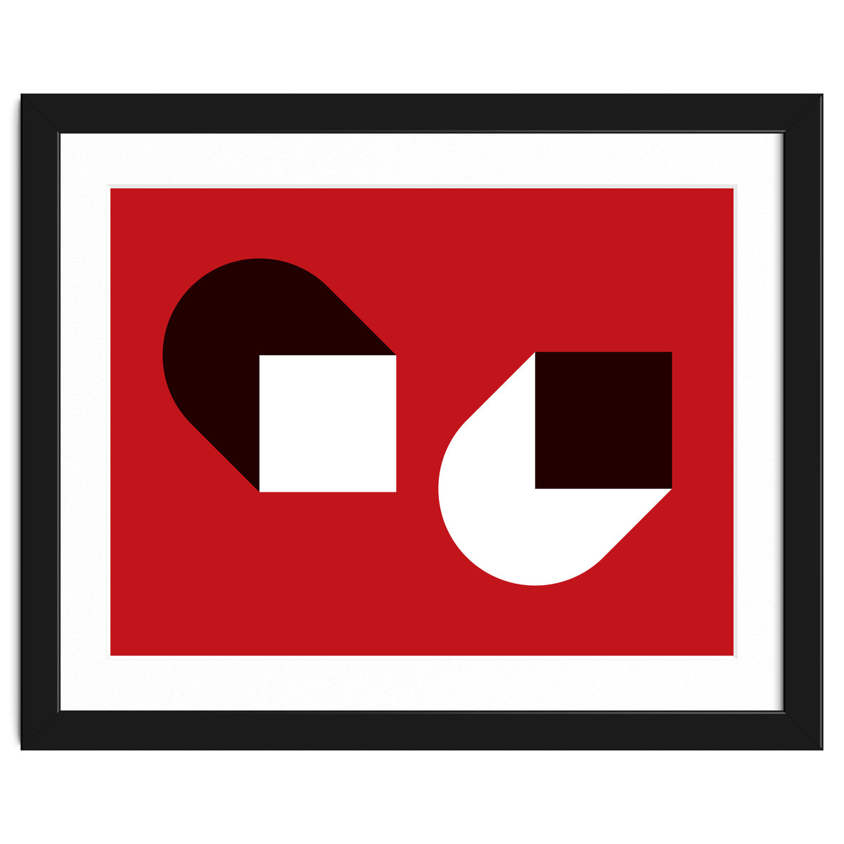 Geometric Shapes No. 38 - red, white & black