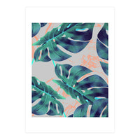 Be Tropical, Botanical Jungle Monstera Illustration, Modern Bohemian Botanical Blush Painting (Print Only)