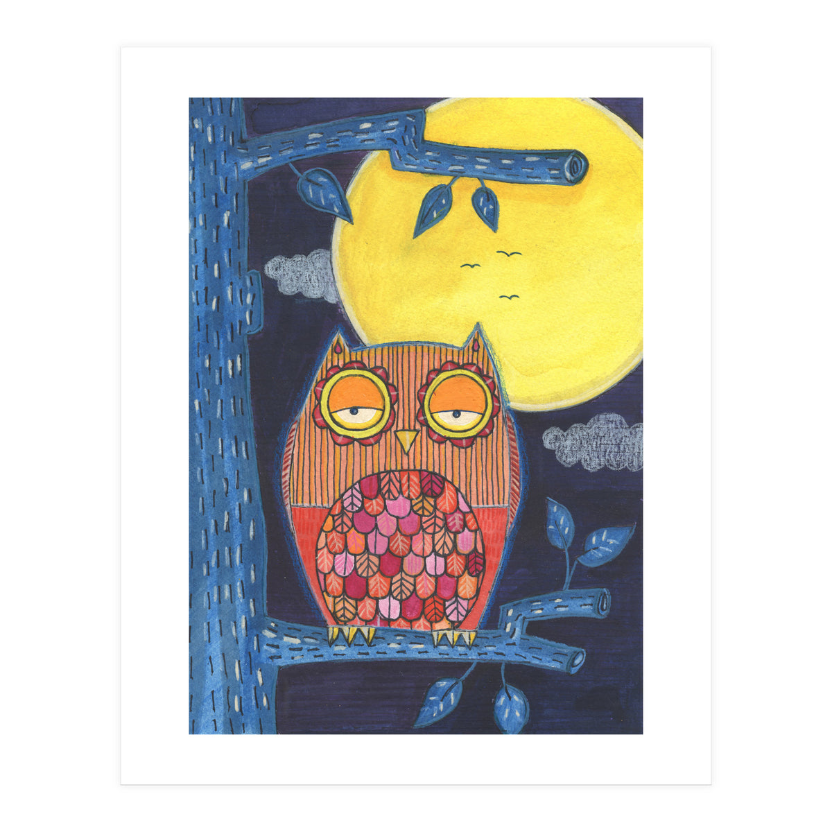 Sleepy Owl (Print Only)