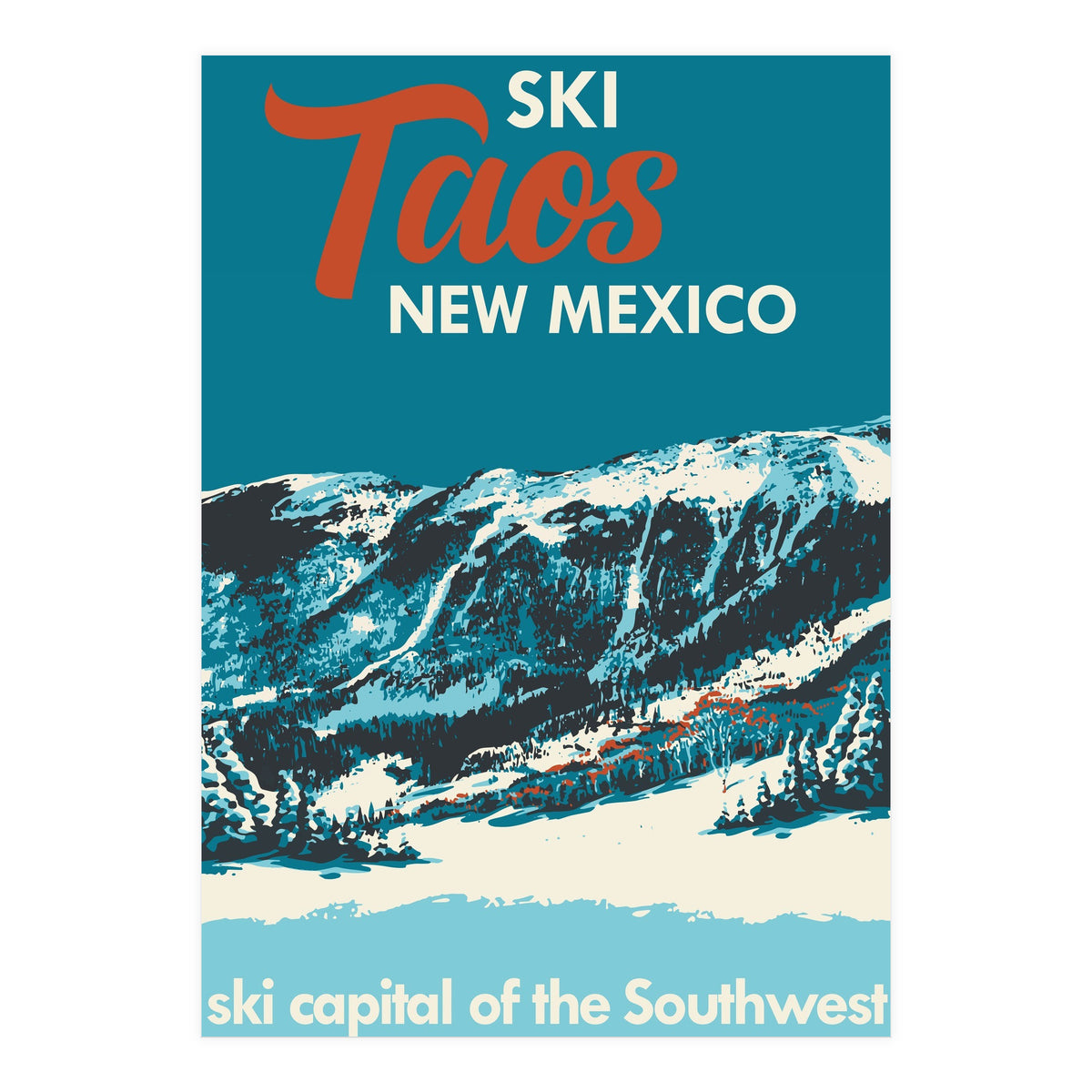 Ski Taos New Mexico vintage poster (Print Only)