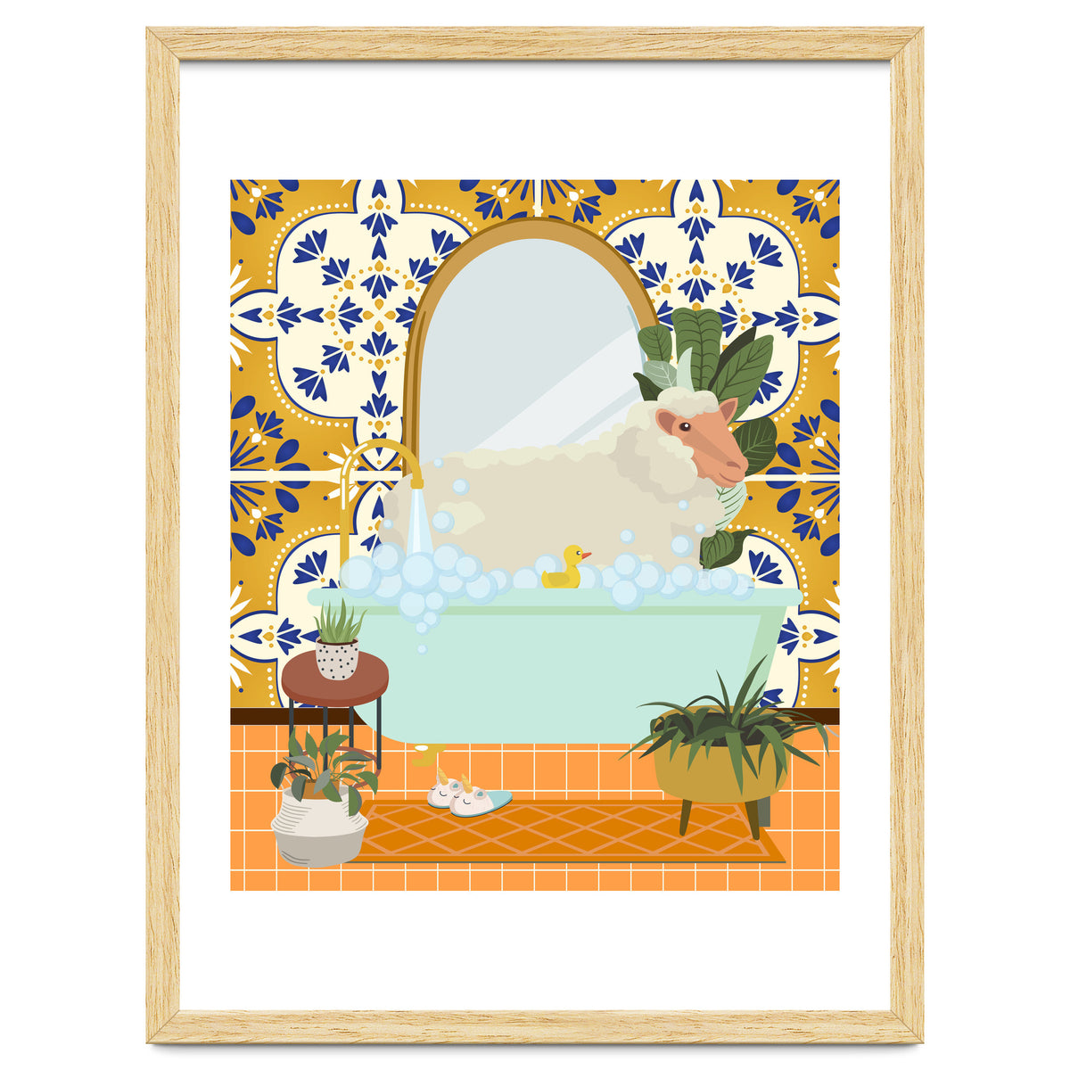 Sheep Bathing in Moroccan Style Bathroom