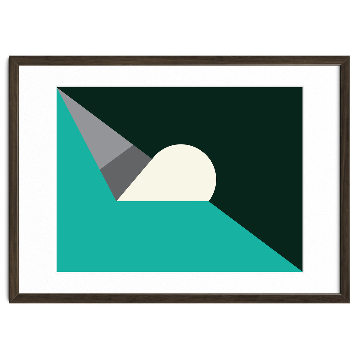 Geometric Shapes No. 56 - teal, grey & black
