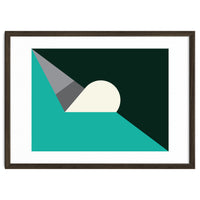 Geometric Shapes No. 56 - teal, grey & black