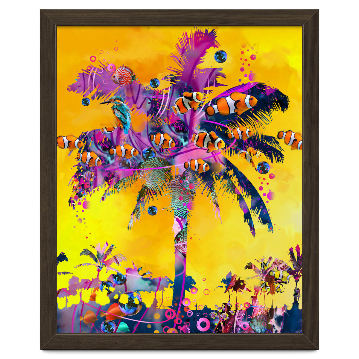 Purple Palm with Fish