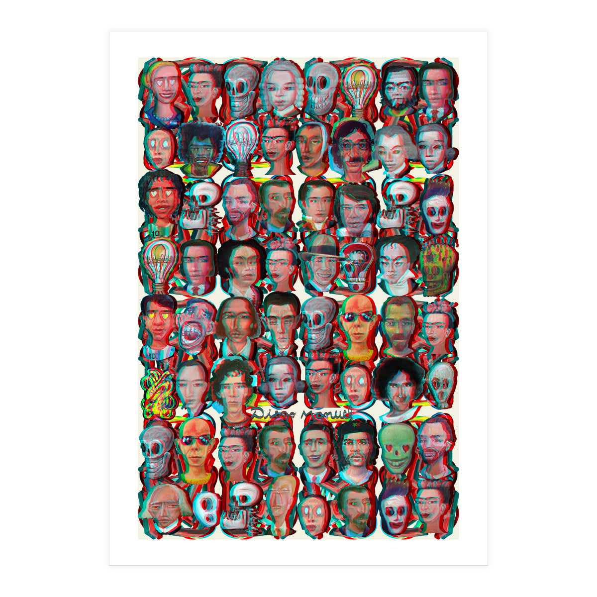 Formas 14 34 3d And Retratos 3 (Print Only)