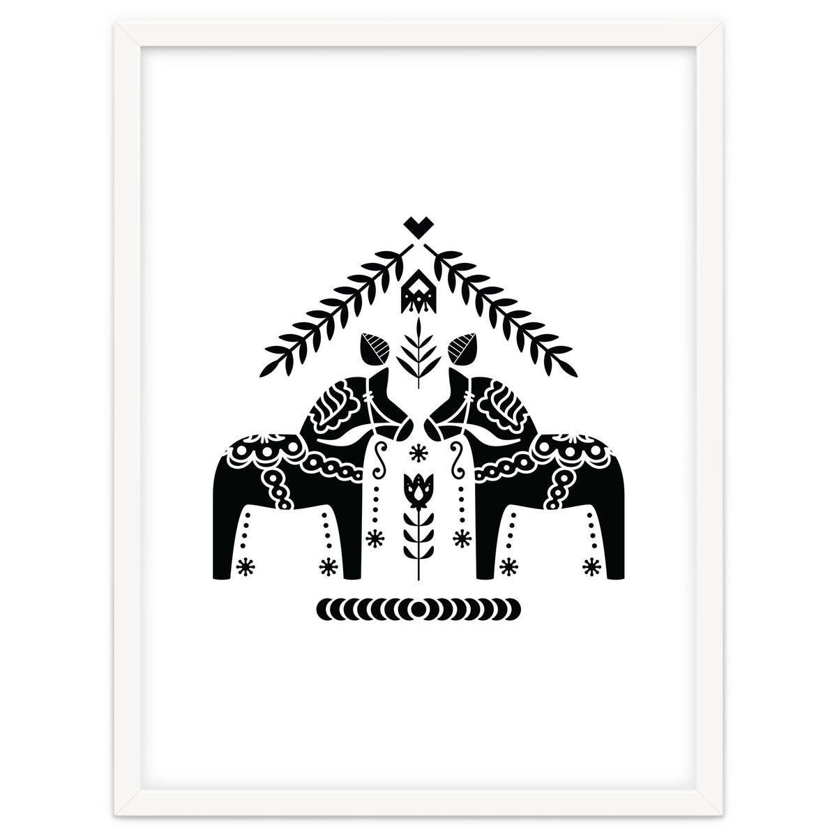 Swedish Dala Horse Folk Pattern