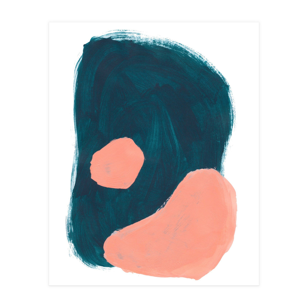 Teal Blob Salmon Bubbles (Print Only)