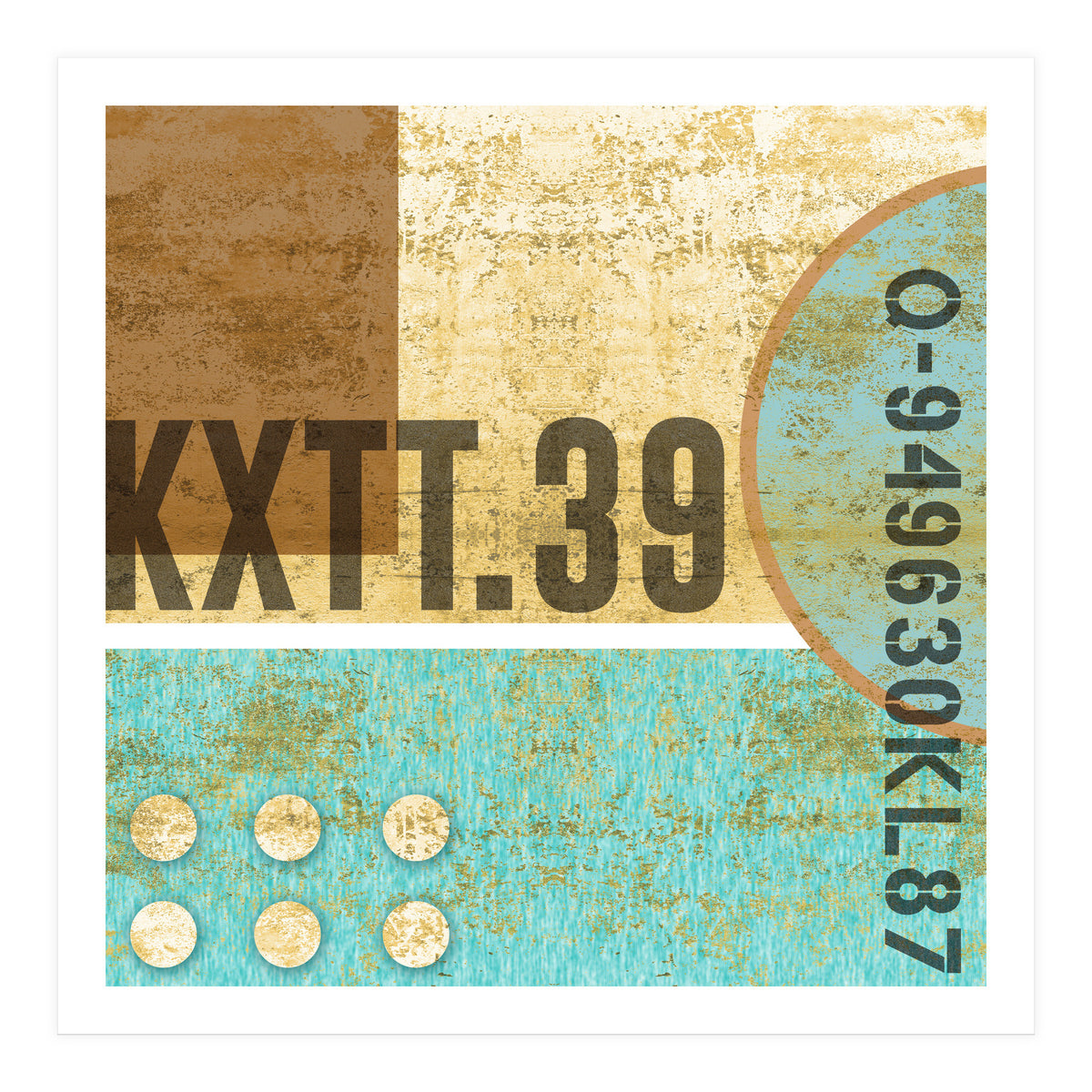 Abstract Industrial Sand And Blue (Print Only)