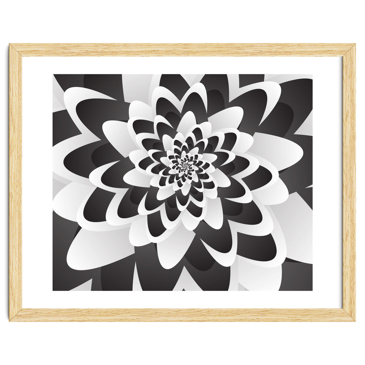 Mono Chrome Flower Spiral