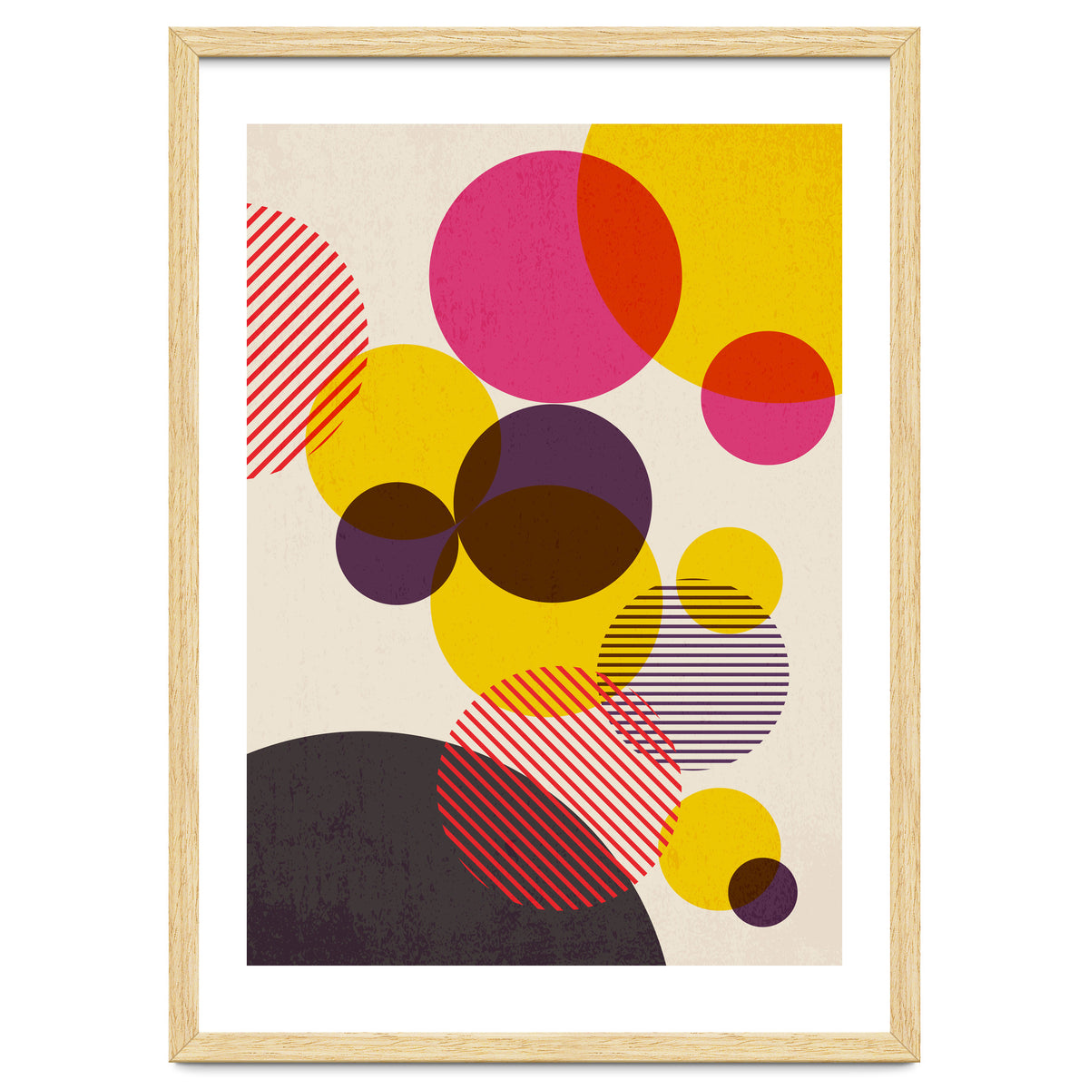 Dots in Yellow, Raspberry and Dark Purple