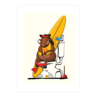 Warthog on the Toilet, Funny Bathroom Humour (Print Only)