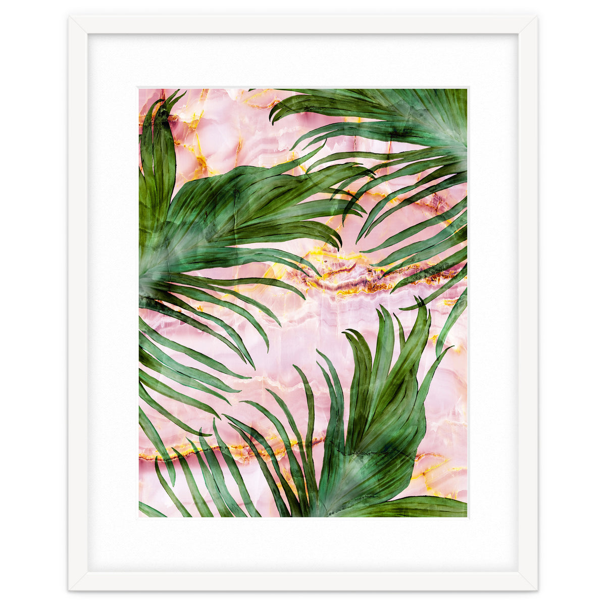Palm leaf on marble 01