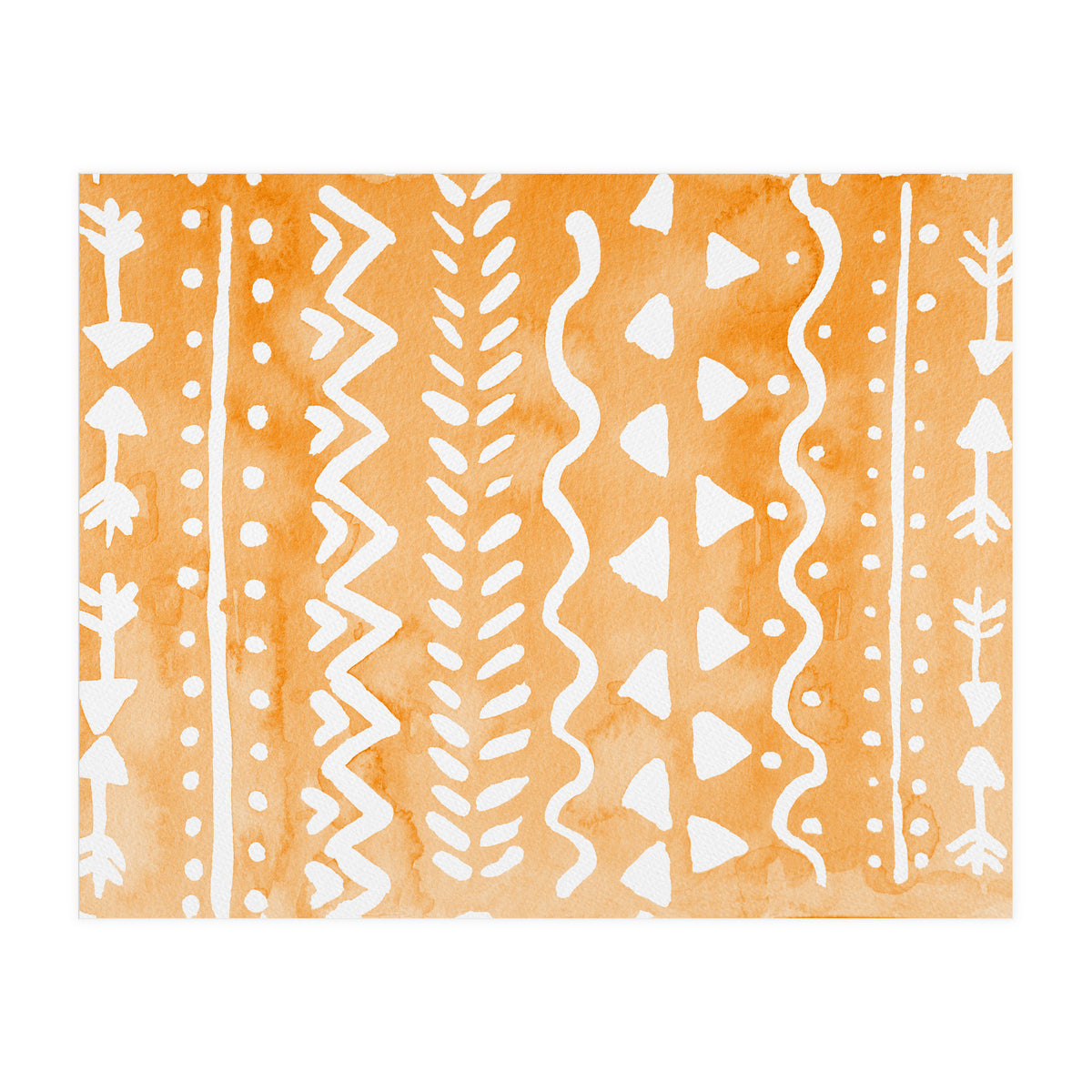Abstract boho tribal pattern in pastel orange (Print Only)